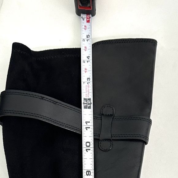 COLE HAAN Riding Boot Sz 8.5 Whitley Black Leather NikeAir Tall Knee High Buckle - Picture 14 of 14